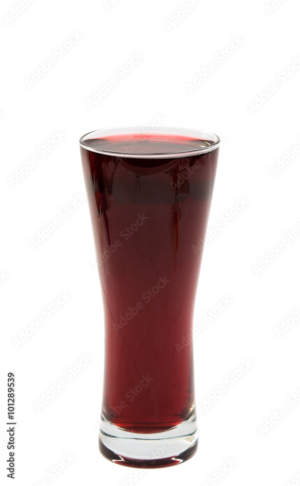 Poster glass with red juice isolated