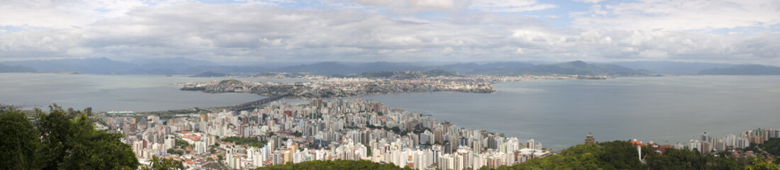 Fototapeta na wymiar Florianópolis-SC Brazil aerial view, panoramic