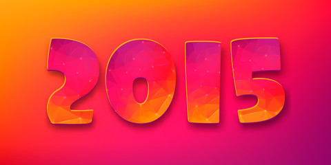 Abstract creative concept vector Happy New Year 2015 colorful greeting card for Web and Mobile Applications isolated on background, Illustration template, holiday design, party poster, greeting card.