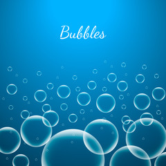 Abstract Creative concept vector shiny transparent bubbles for Web and Mobile Applications isolated on blue background, aqua art illustration template design, business infographic and social media.