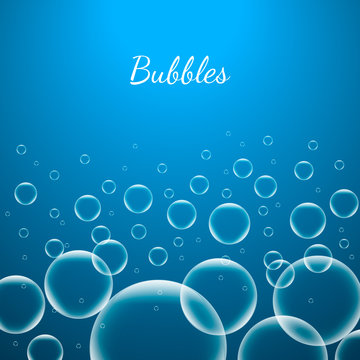 Abstract Creative concept vector shiny transparent bubbles for Web and Mobile Applications isolated on blue background, aqua art illustration template design, business infographic and social media.