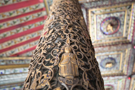 Carving detail of Wat Phra Kaew Don Tao at Lampang