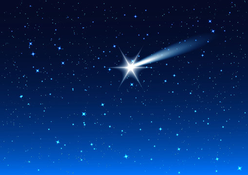 Night sky. Star drops in night sky make wish
