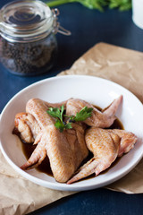 raw marinated chicken wings