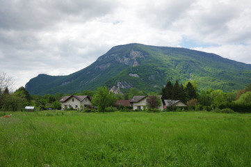 French village between mountains