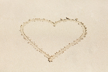 Serce narysowane na piasku
