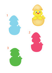 gioco ombre, pulcino