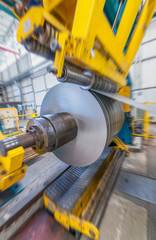 Steel cutter inside a coil factory