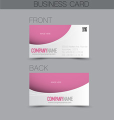 Business card design set template for company corporate style. Pink color. Vector illustration.