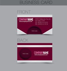 Business card design set template for company corporate style. Red color. Vector illustration.
