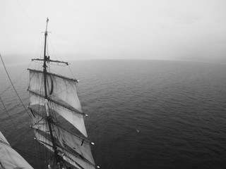 sailors aloft on a tallship