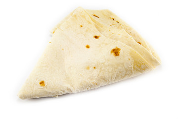 Large thin pita bread, isolated