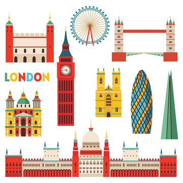 London monuments. Vector illustration