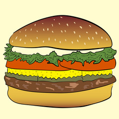 Hamburger with meat