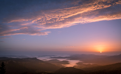 Sunrise on the mountain,jahorina