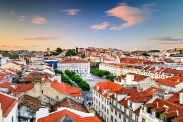 Fototapeta na wymiar Rossio Square of Lisbon