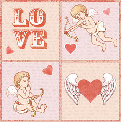 Winged heart vector illustration