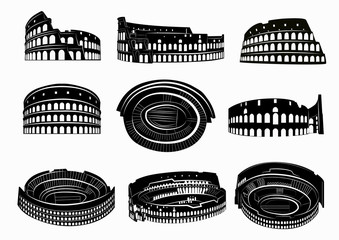 Different views of roman Colosseum - obrazy, fototapety, plakaty