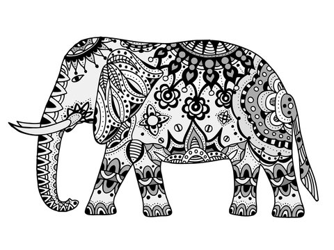 Vector Indian elephant.