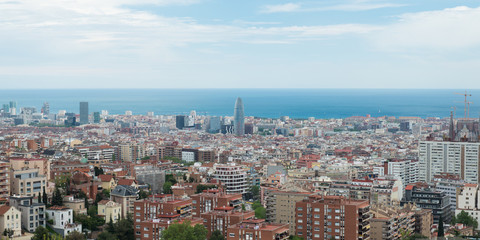 Fototapeta na wymiar Barcelona Panorama View