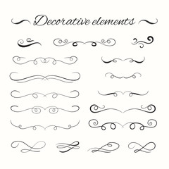 Hand drawn divders set. Ornamental decorative elements.