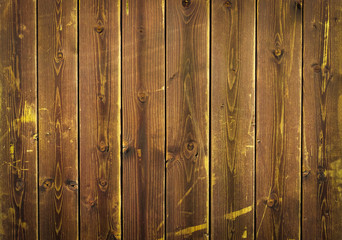 Fototapeta premium Old wooden brown panel background used for construction and as fence - Vintage wood background with scratches 