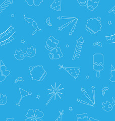 Carnival masks holiday objects seamless pattern