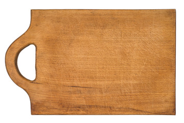 Wooden cutting board isolated on white