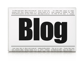 Web development concept: newspaper headline Blog