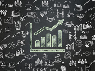 Business concept: Growth Graph on School Board background