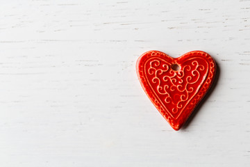 Obraz premium Red ceramic heart shaped decor