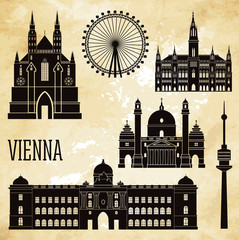 Vienna skyline. Vector illustration