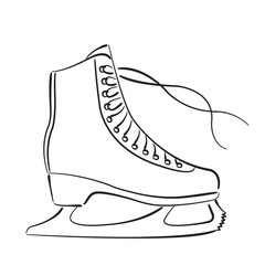 Elegant sketched ice skates isolated on white