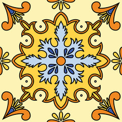Vector beautiful seamless ornamental tile background. 
