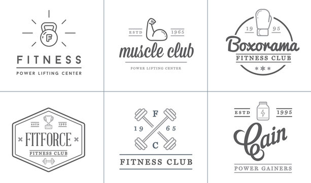 Set Of Vector Fitness Aerobics Gym Elements And Fitness Icons Illustration Can Be Used As Logo Or Icon In Premium Quality