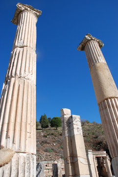 Pillars at Ephesus, Izmir, Turkey, Middle East