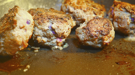 fresh fried meatball free copy space