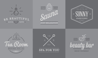 Set of Vector Spa Beauty Yoga Sport Elements Illustration can be used as Logo or Icon in premium quality