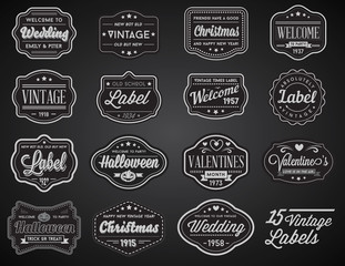 Vector Set of Vintage Retro Styled Premium Design Labels