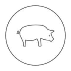 Pig line icon.