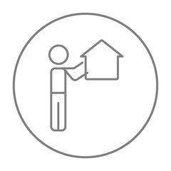 Real estate agent line icon.
