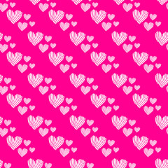 Valentine's day - seamless pattern with stripes hearts