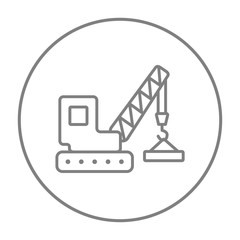 Lifting crane line icon.