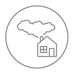 Save energy house line icon.