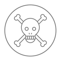 Skull and cross bones line icon.