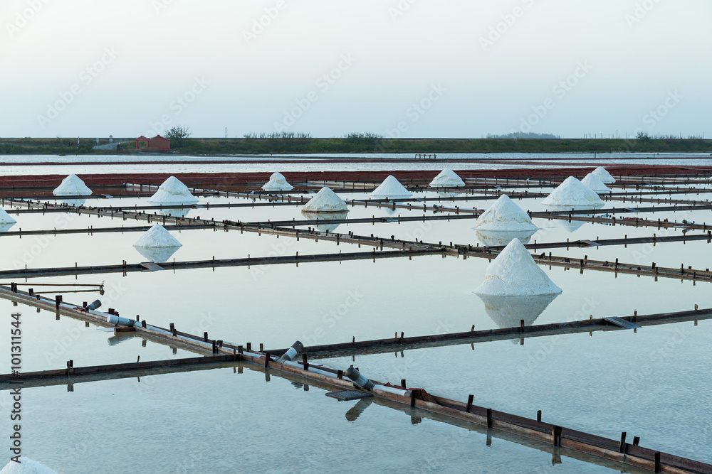 Wall mural mass of salt in the salt sea salt farm