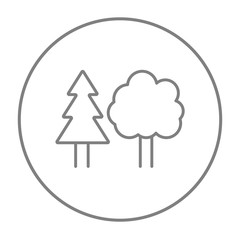 Trees line icon.