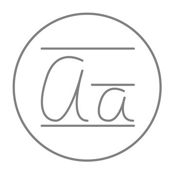 Cursive letter a line icon.