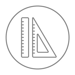 Rulers line icon.