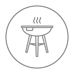 Kettle barbecue grill line icon.
